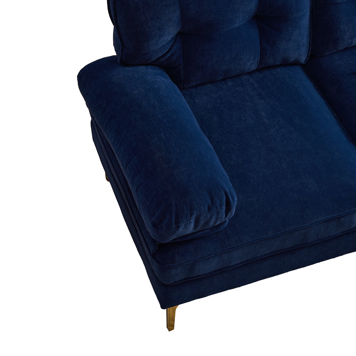 83" Modern Velvet Sofa Chaise - Blue