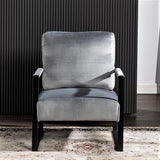 Classic Mid Century Modern Accent Chair With Durable Square Metal Frame, Armchair