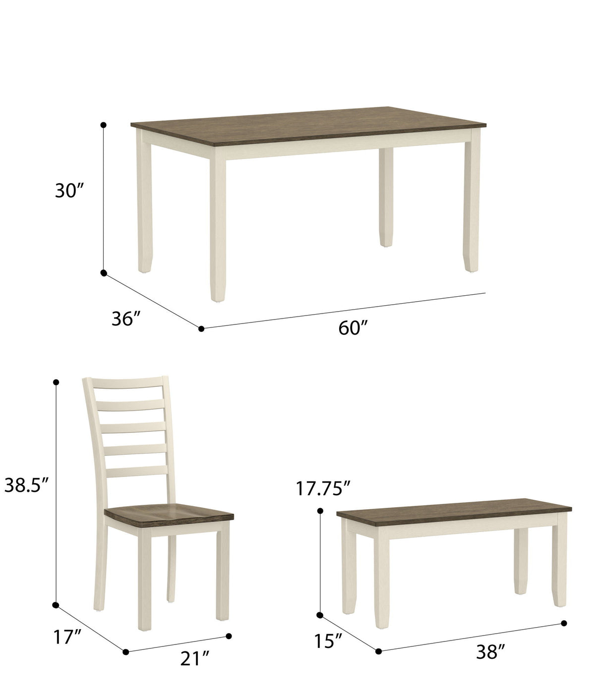 Radiant - 6 Piece Dining Table Set