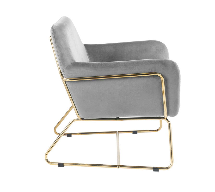 Keira - Velvet Accent Chair With Metal Base