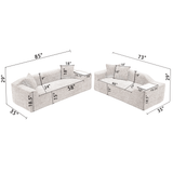 2 Piece Boucle Cloud Living Room Set, Beige