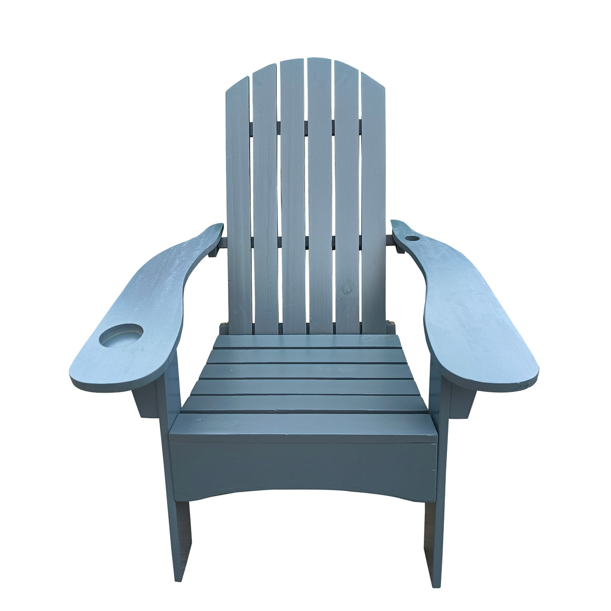 Outdoor Or Indoor Wood Adirondack Chair With An Hole To Hold Umbrella, On The Arm