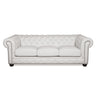 Traditional Tufted Leather Chesterfield Nailhead Sofa