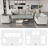 3 Pc Modular living room Set With Different Configurations, Light Gray