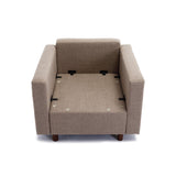 2 Seat Module Sectional Sofa Couch With 1 Ottoman For Living Room, Seat Cushion And Back Cushion Non-Removable And Non-Washable