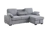 Mackenzie - Chenille Fabric Sleeper Sectional With Right-Facing Storage Chaise