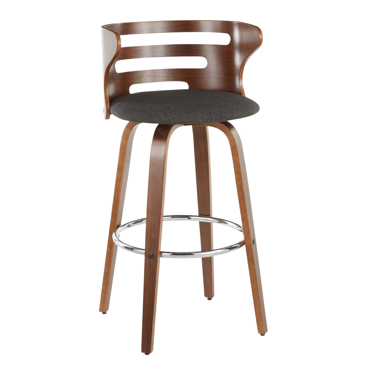 Cosini - Mid Century Modern Fixed Height Barstool With Swivel (Set of 2)