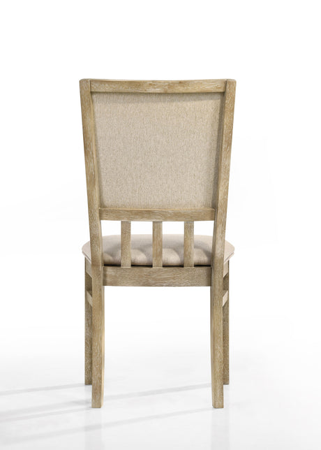 Brutus - Wide Contemporary Fabric Dining Chair (Set of 2) - Reclaimed Wheat