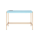 Midriaks - Writing Desk With USB - Gold / Light Blue