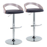 Grotto - Contemporary, Adjustable Barstool With Swivel With Rounded T Footrest (Set of 2)