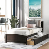 Twin Size Platform Bed With Two Drawers