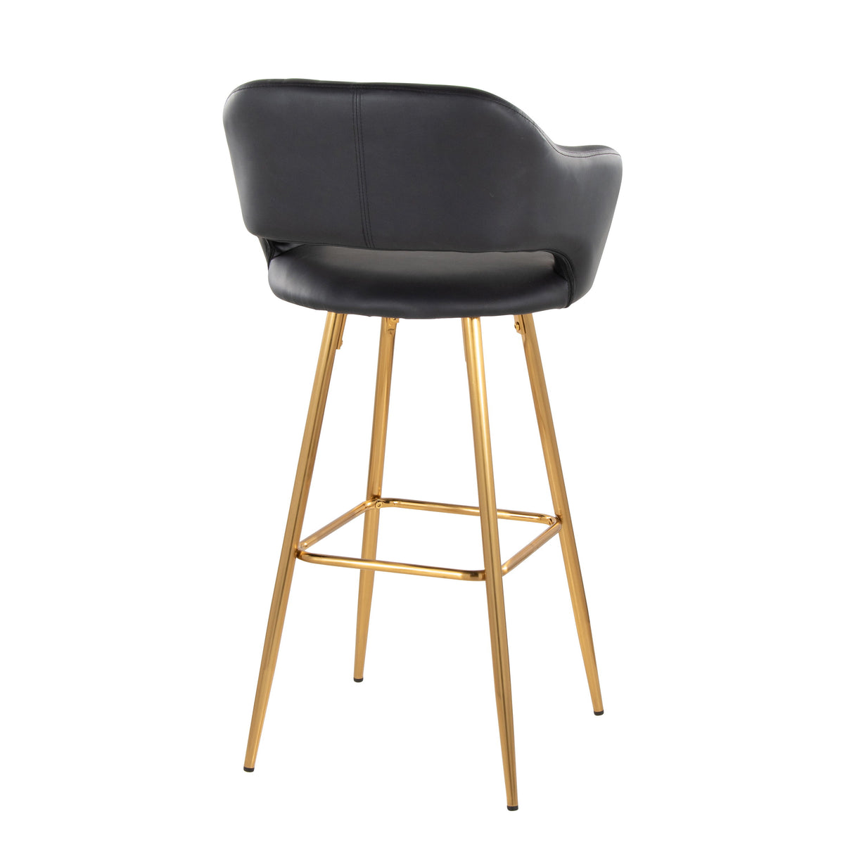 Margarite - Contemporary Fixed Height Barstool With Footrest (Set of 2) With Square