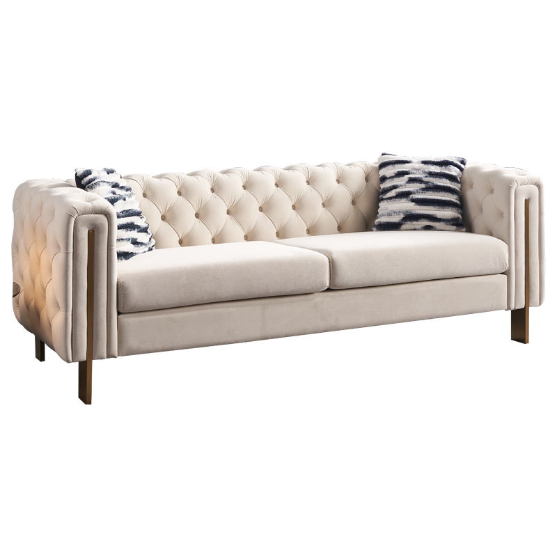 Chesterfield - Modern Tufted Velvet Living Room Sofa, 84.25''W Couch