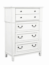 Coastal 5 Drawer Chest - White