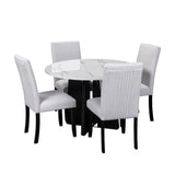 5-Piece Faux Marble Round Dining Table set