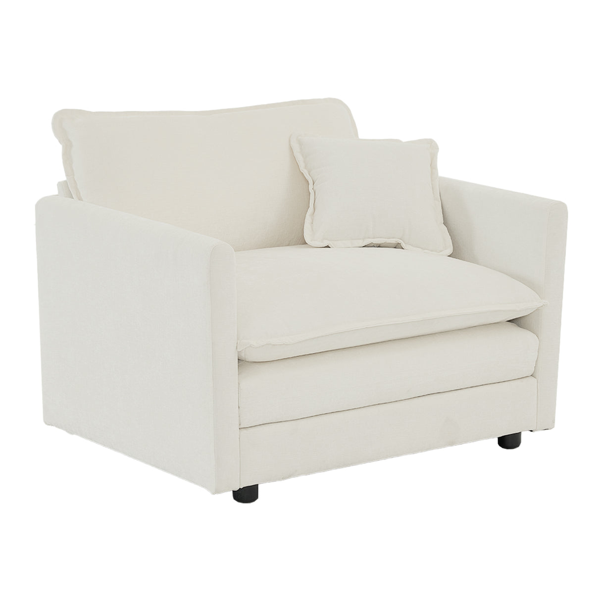 Accent Chair Set of 2 with Toss Pillow, White