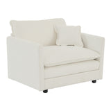 Accent Chair Set of 2 with Toss Pillow, White