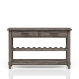 Console Table With Wine Bottle Storage Storage Drawers - Gray