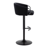 Claire - Contemporary Adjustable Barstool With Swivel With Rounded T Footrest (Set of 2)