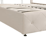 Full size Upholstered Platform bed with a Hydraulic Storage System - Beige