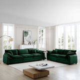 Corduroy 2 Piece Living Room Set - Green