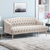 Sturdy Velvet Sofa - Beige