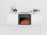 TV Stand With Fireplace - White