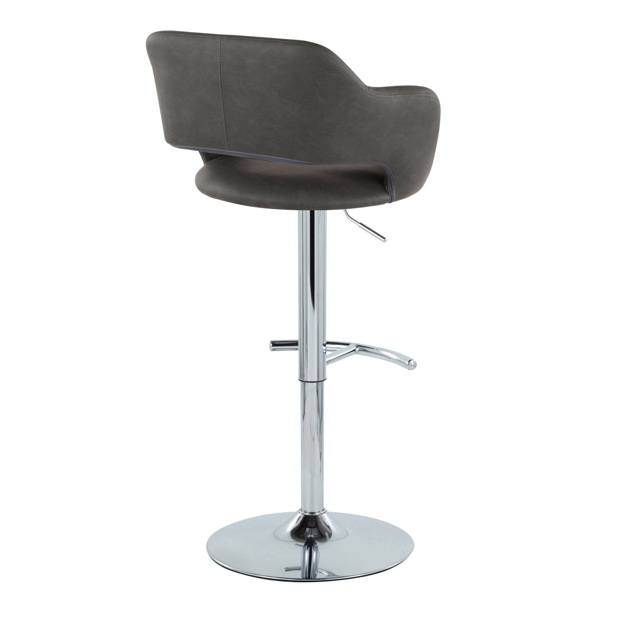 Margarite - Contemporary Ajustable Barstool With Swivel With Rounded T Footrest (Set of 2)