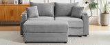 72.8" Modern Style Loveseat with Storage Space, Movable Ottoman, Two USB Ports, Two Cup Holders and Phone Holder - Gray