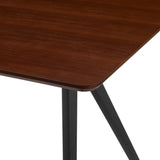 Contemporary V Leg Veneer Dining Table - Dark Walnut