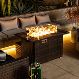 44" Outdoor Propane Fire Pit With Ceramic Top - Espresso