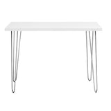 Mid-Century Modern Hairpin Leg Computer Desk - White