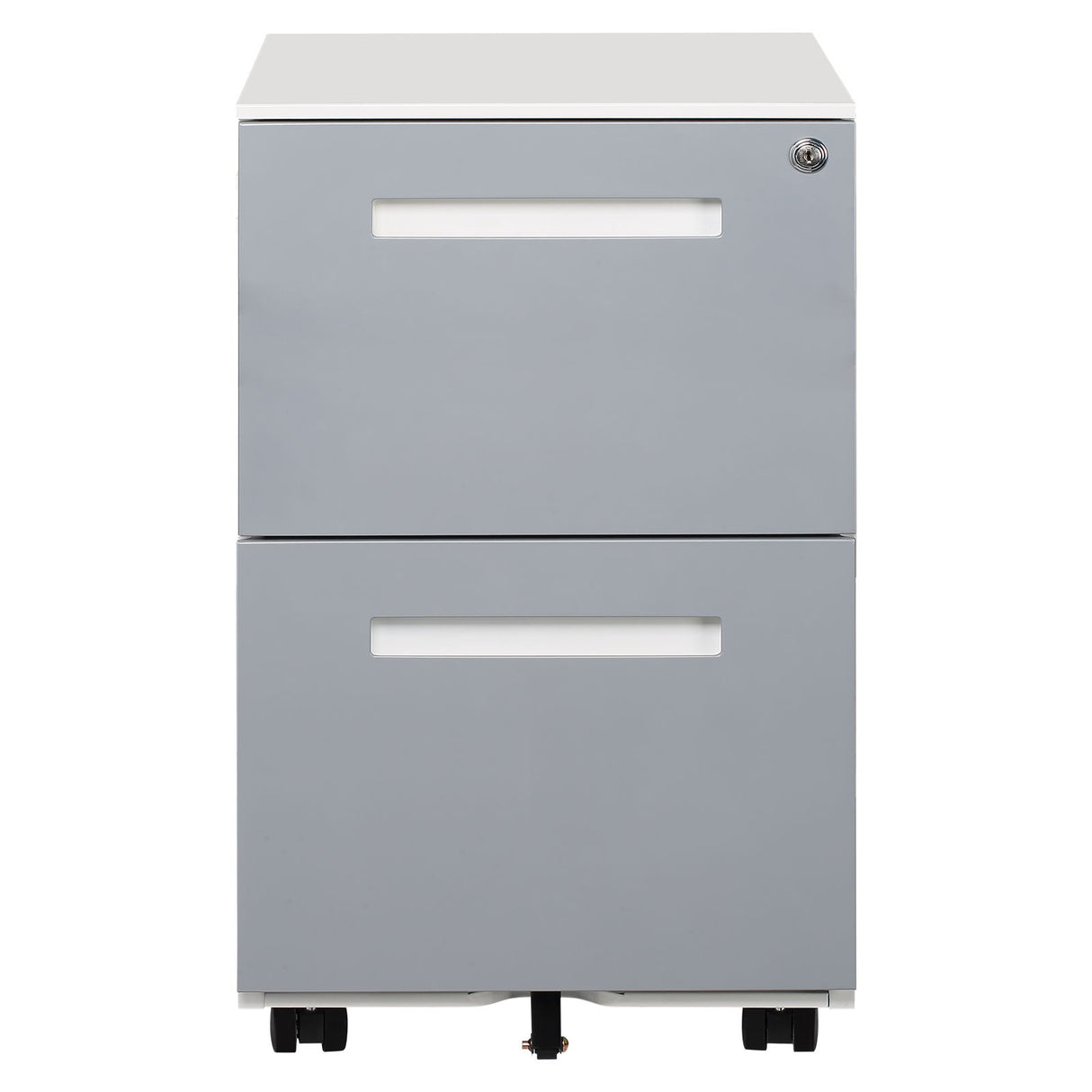 3 Drawer Mobile Locking File Cabinet, Rolling Filing Cabinet For Letter / A4 Size With 5 Wheels - Gray