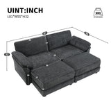 Free Combination Modular Convertible Sectional Sofa Bed Set, 4 Seat Upholstered Sleeper Corner Couch, Deep Seat Loveseat With Ottoman For Living Room, Office, Apartment