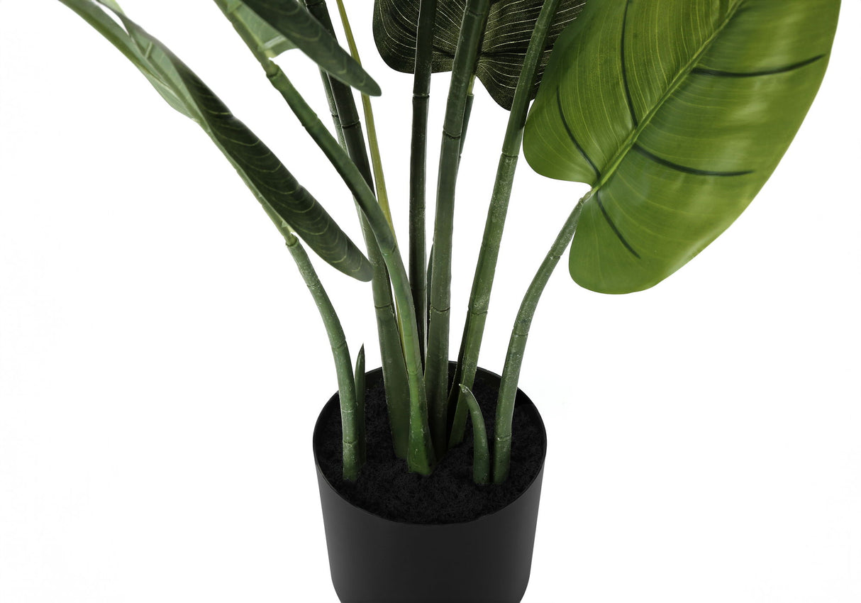 37" Tall, Artificial Plant, Aureum Tree, Indoor, Faux, Fake, Floor, Greenery, Potted, Real Touch, Decorative - Green / Black