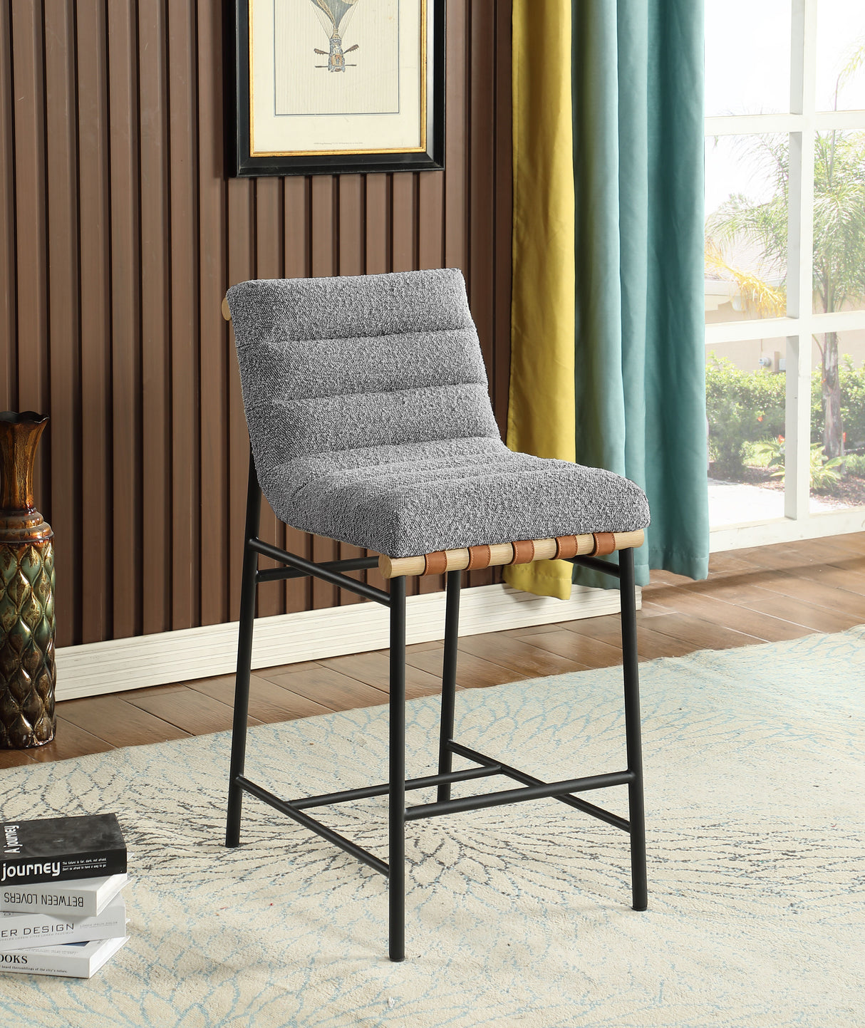 Lahni - 17" Boucle Fabric Counter Height Chair