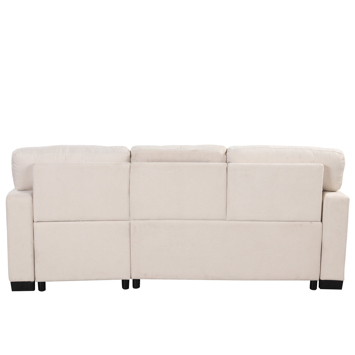 Sleeper Sofa Chaise with Storage  and USB Charger - Beige