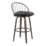 Riley - Industrial / Urban Fixed Height Barstool With Swivel With Removable Cushion (Set of 2)