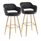 Margarite - Contemporary Fixed Height Barstool With Footrest (Set of 2) With Square