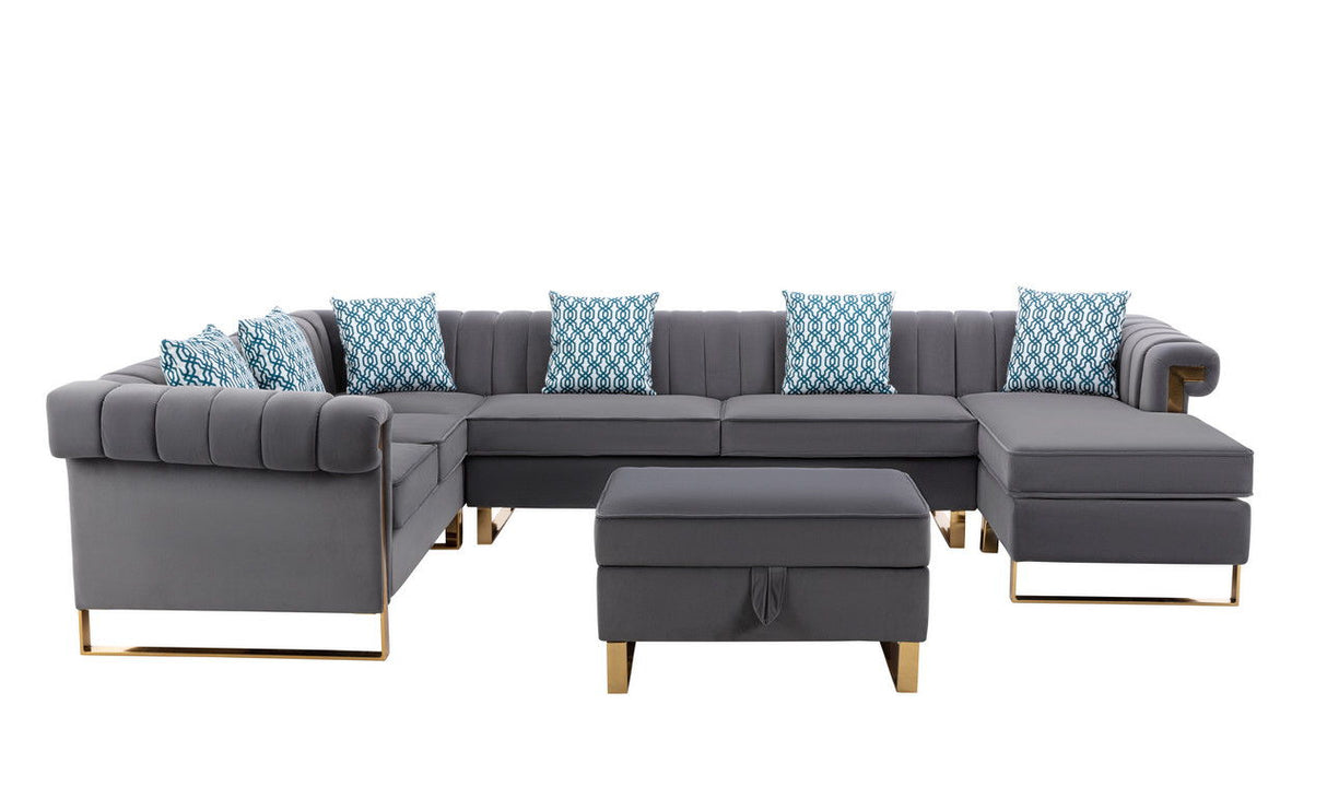 Maddie - Velvet Sectional Sofa