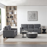 Corduroy Living Room Set Including Sofa and Love Seat -  Dark Grey