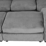 121.3" Modular Sectional Sofa with Two Movable Ottomans, Gray