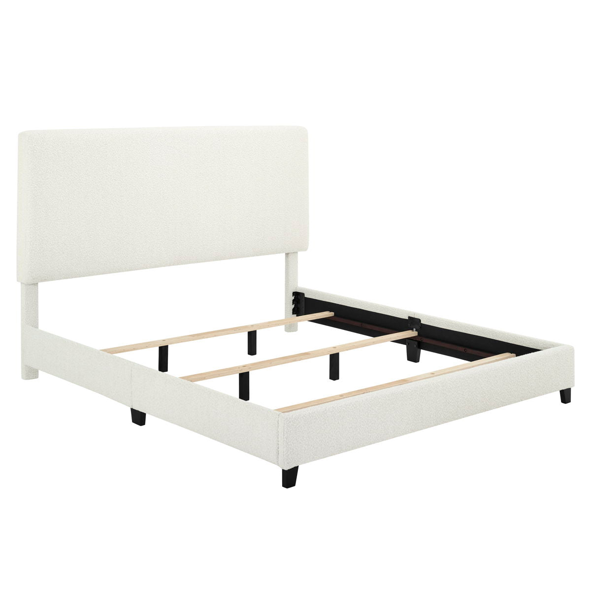 Boucle Upholstered Platform Bed