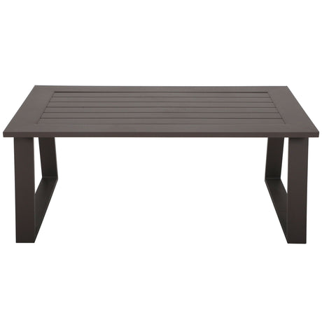 Colorado - Outdoor Patio Furniture - Brown Cast Aluminum Modern Rectangular Coffee Table - Brown