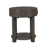 Jonah - 20" MDF Side Table With USB Ports - Light Brown