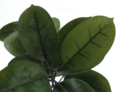 52" Tall, Artificial Plant, Rubber Tree, Indoor, Faux, Fake, Floor, Greenery, Potted, Real Touch, Decorative - Green / Black