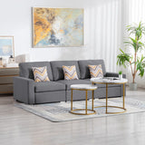 Nolan - Linen Fabric Sofa With Pillows And Interchangeable Legs