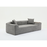 2 Piece Boucle Cloud Living Room Set with 2 Trays - Dark Gray