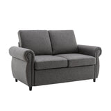 57.9" Sleeper Loveseat with Twin Size Memory Foam Mattress with Two USB Ports - Grey