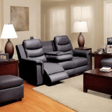 Reclining Sofa With Middle Console Slipcover - Black